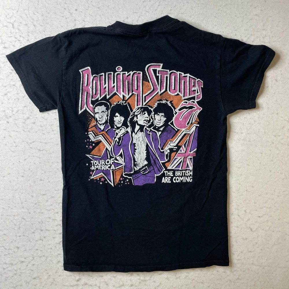 Rolling Stones Tour of America British Are Coming Graphic T-Shirt Black Small‎